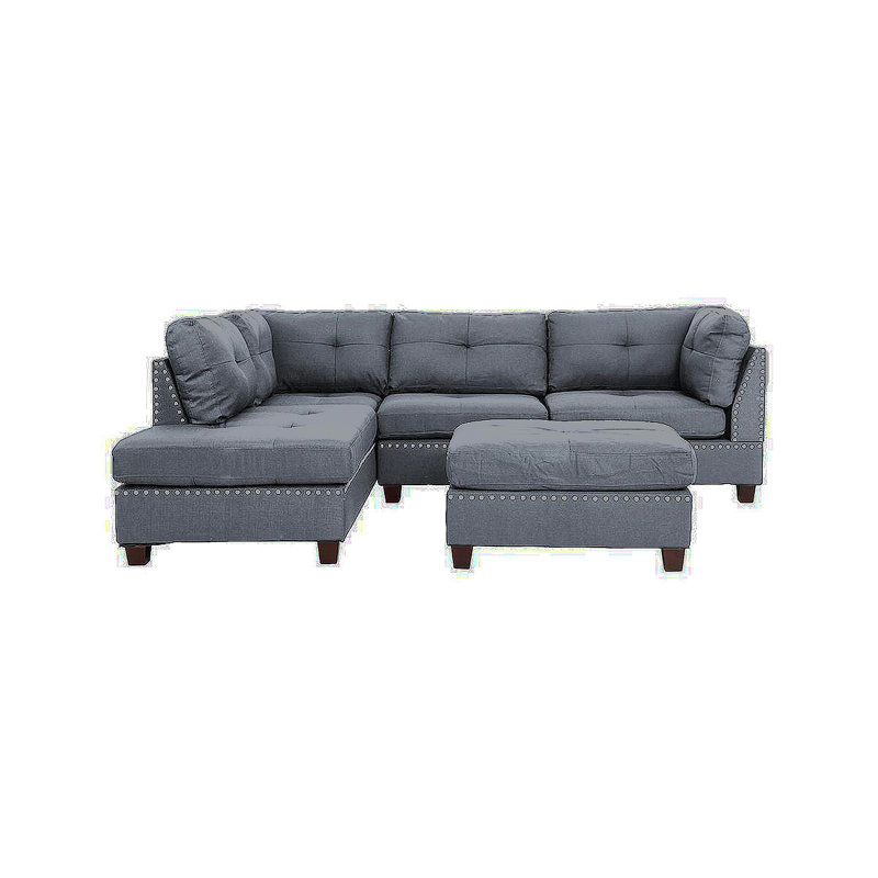 3 pièces Canapé modulaire gris et gris