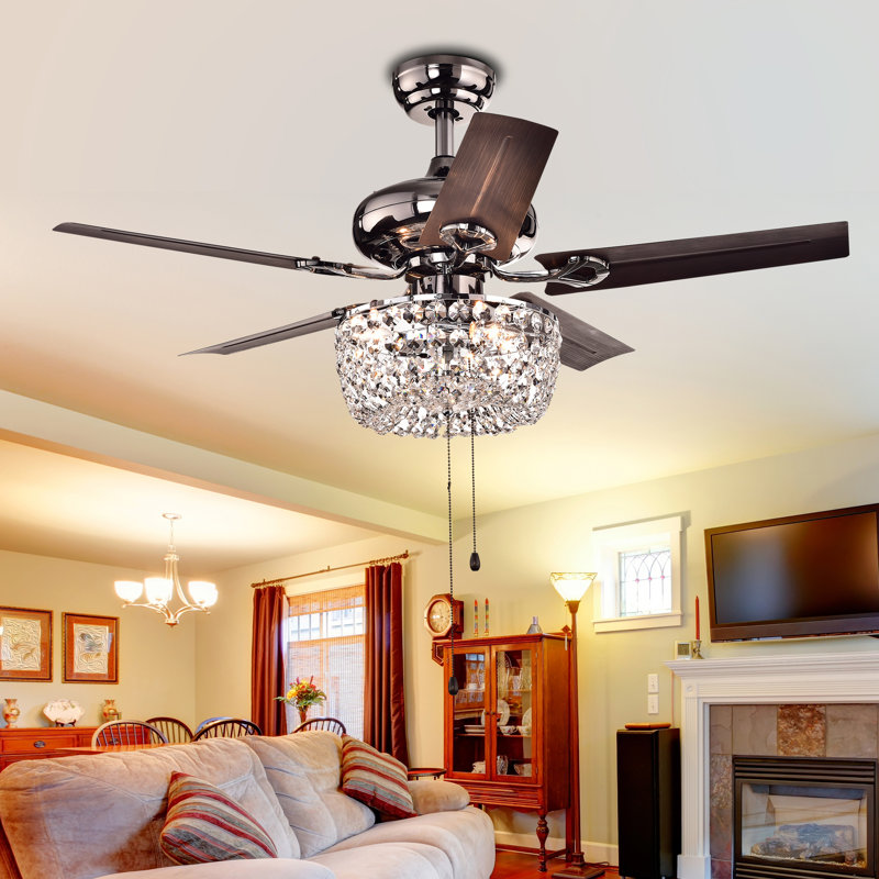 Aslan 42'' Ceiling Fan with Light Kit, Pull Chains
