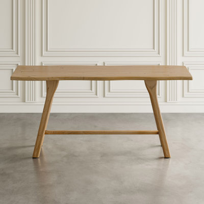 Weon Counter Height 79" Solid Wood Trestle Dining Table