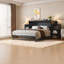 Lits grand format peu encombrants, bois aggloméré, gris foncé moderne pour les chambres compactes