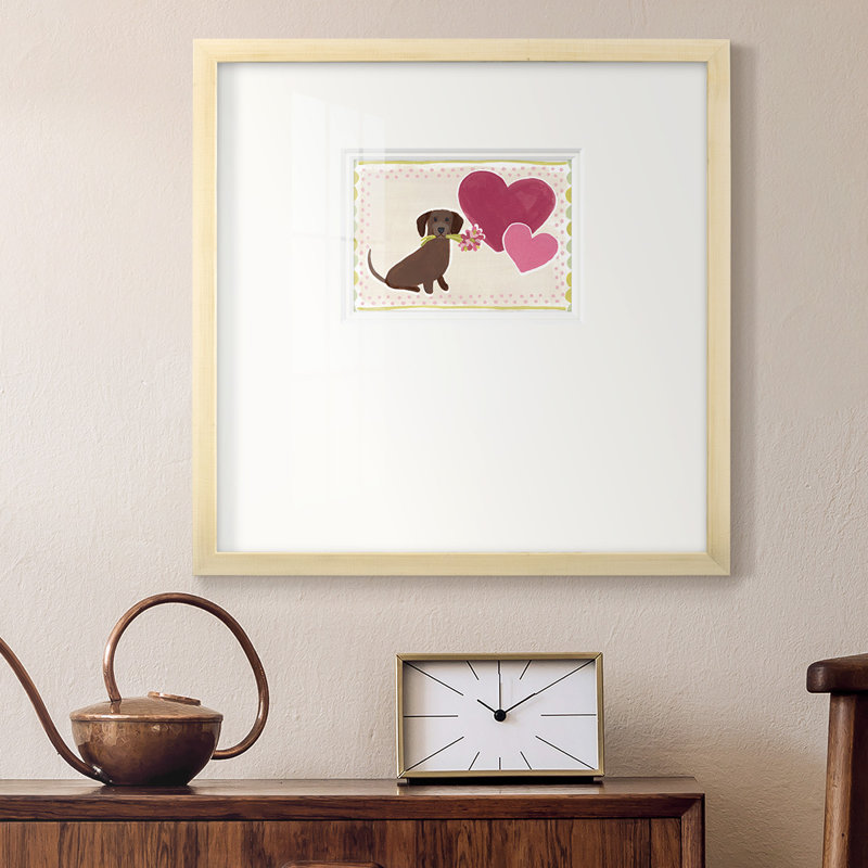 Dachshund Delight Collection, peinture encadrée sur papier, H 17 po x l 17 po x P 1,25 po