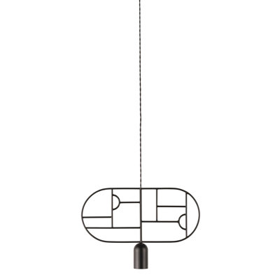 Luminaire suspendu géométrique unique à 1 lumière en bois l 17,7 po
