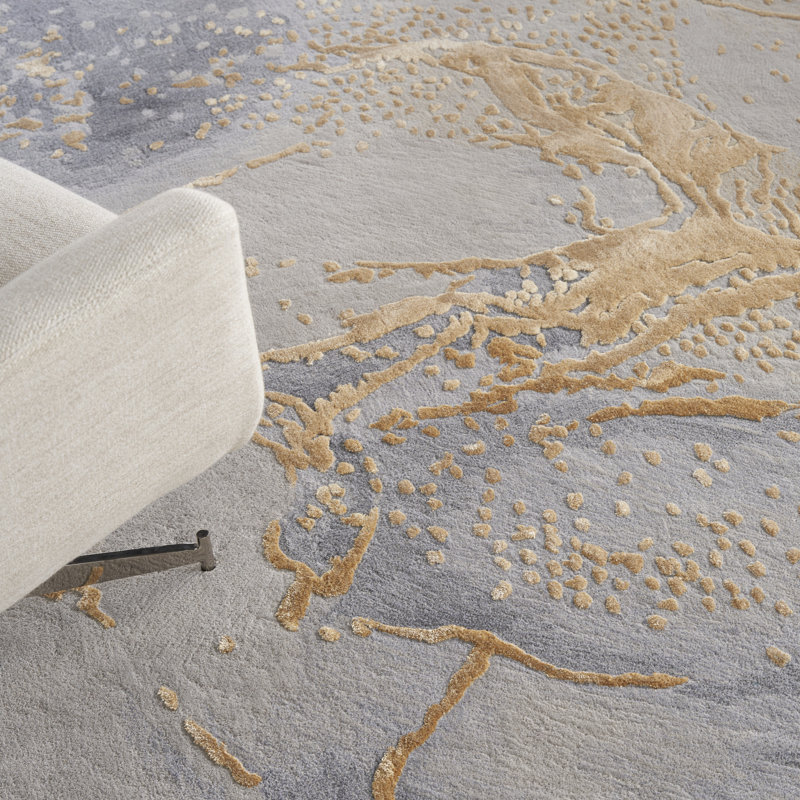 Nourison Prismatic Area Rug Grey/Gold, Rectangle 12' x 15'