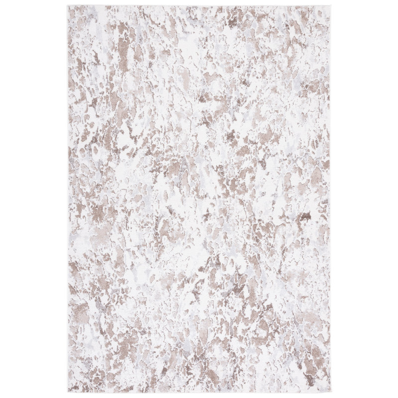 Tapis gris / ivoire Ethellee 682, Rectangle 5 pi 3 po x 7 pi 6 po