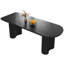 Table de salle à manger ovale noire moderne de 180 cm (70,87 po) pour 6 personnes, idéale pour la cuisine, le bar ou la salle à manger.-1003344120-994345263