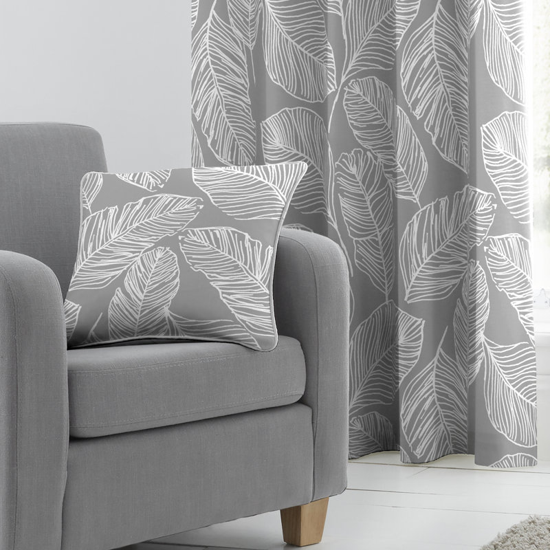 Matteo Floral Square Throw Pillow Cover, Grey