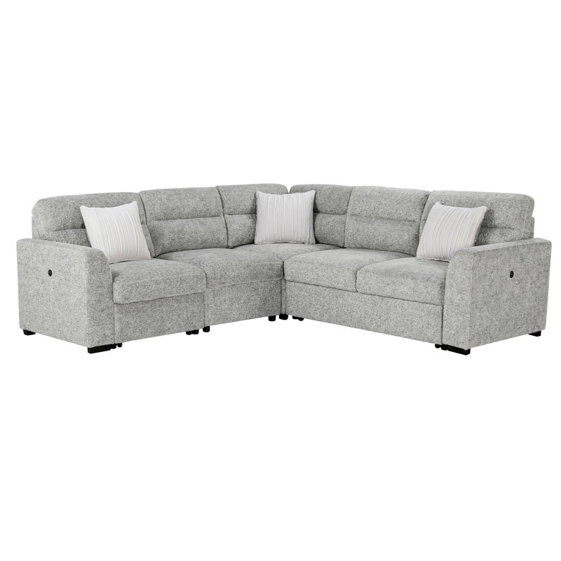 Canapé modulaire en nickel avec 3 coussins 9401