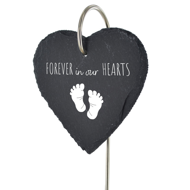 Bossard Infant Forever in Our Hearts Heart Slate Marker Memorial Plaque