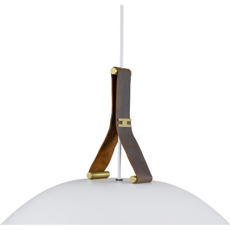Volo 18" LED Pendant, Brown, Brushed Brass/White, 2700K