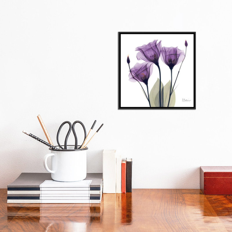 «Gentian Hope», impression sur toile, H 18 po x l 18 po x P 1,5 po, Toile avec cadre noir, Pas de tapis