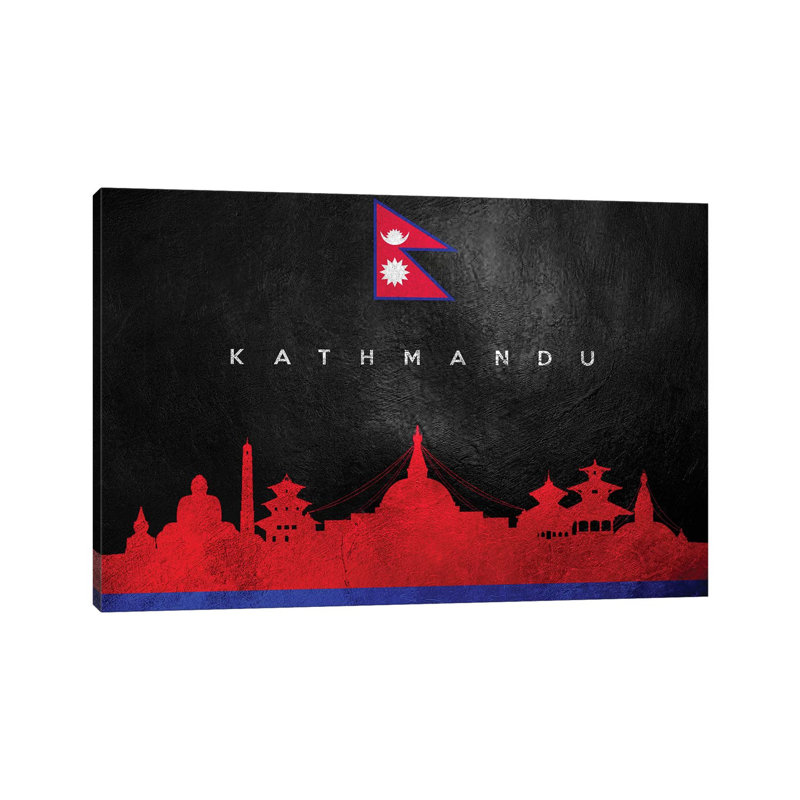 «Katmandou Népal Skyline» par Adrian Baldovino, impression sur toile tendue, H 18 po x l 26 po x P 1,5 po