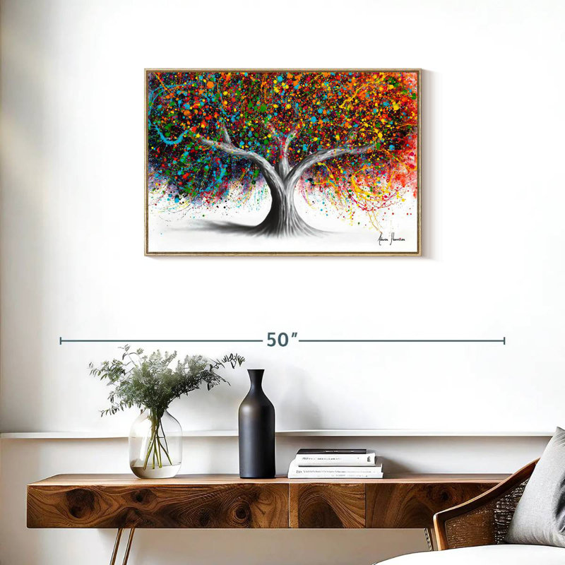Arbre de célébration, Cadre flottant en bois naturel, 31 po x 21 po
