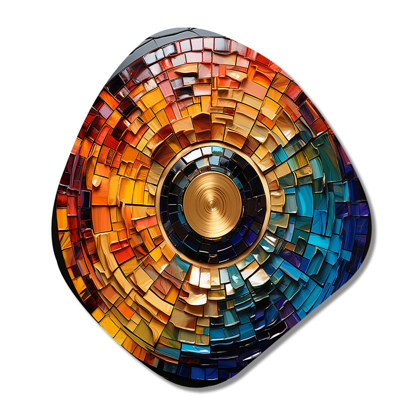 Coloré vinyle Disque vinyle mosaïque II - Vinyle forme nébuleuse asymétrique en métal, art mural, H 28 po x l 25 po x P 1 po