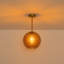 1-Light Round Sculptural Amber Coloured Glass Globe Pendant Light