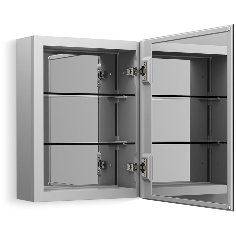 Embark Anodized Aluminum 16" x 20" Rectangular Medicine Cabinet