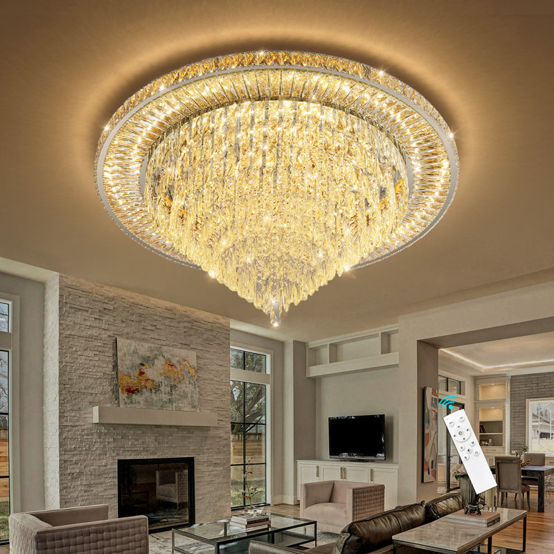 Modern Led Dimmable Chandelier Large, Chrome