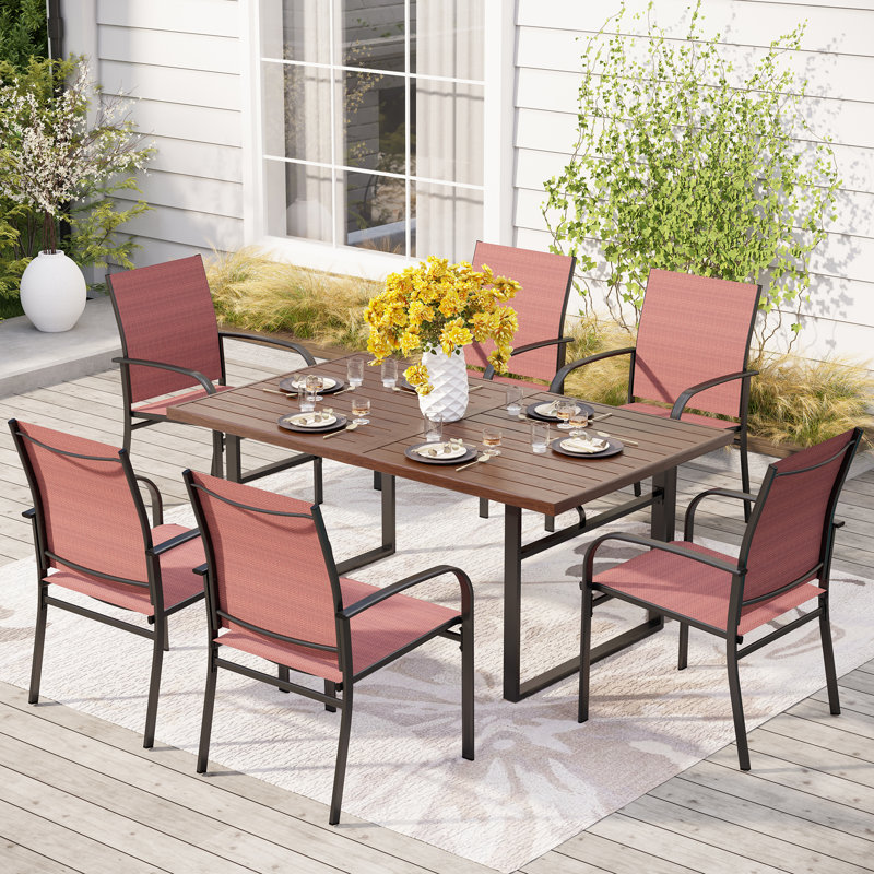 Sutiya 6 - Person Patio Dining Set with Rectangular Table