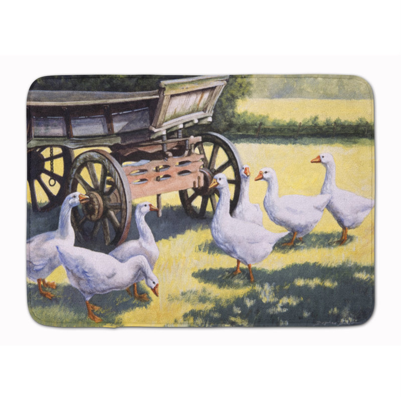 Tapis pour salle de bain en mousse à mémoire de forme Geese par Daphne Baxter