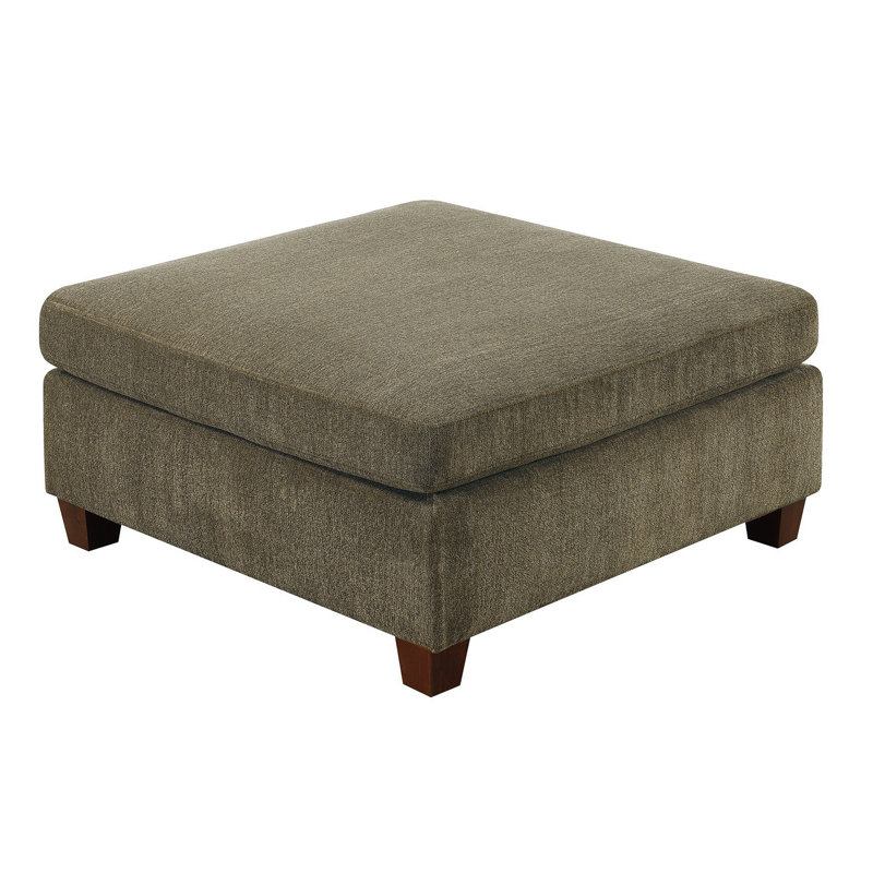 Mobilier de salon contemporain modulaire en coin en tissu de chenille de couleur brun clair 1pc OTTOMAN