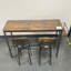 Ensemble de table de bar 3 pièces avec 2 tabourets de bar rembourrés en PU avec dossier, 110 cm L x 40 cm l x 90 cm H-1635243800-1635243802