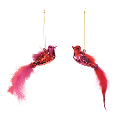 Ornements d'oiseaux en verre (ensemble de 12)