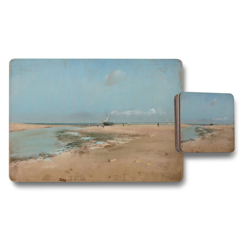 Beach Scene Placemats And Coaster Set For Dining Table Decor