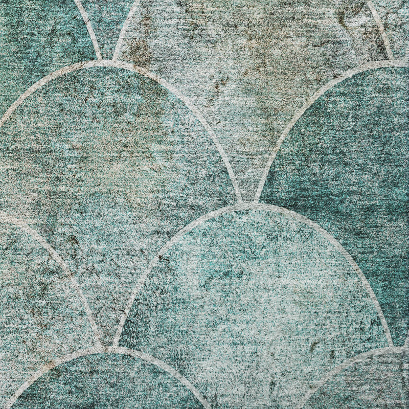 Tapis à poil long de qualité supérieure lavable à la machine ADS594, Teal, 2'3" x 7'6" Runner