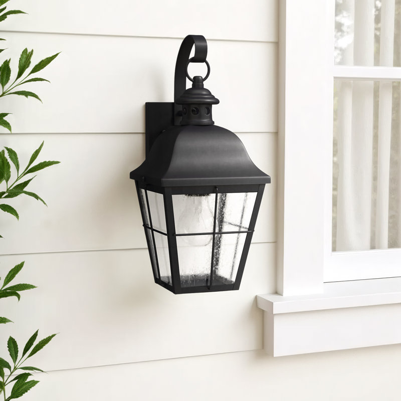 Merton Steel Wall Light, Mystic Black