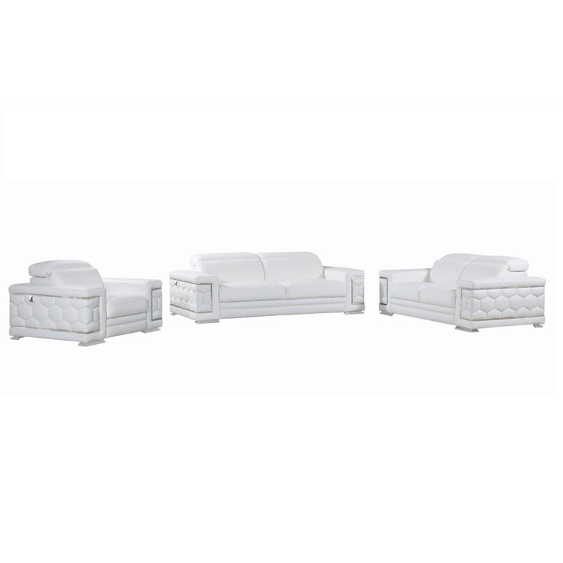 Ensemble de conversation pour trois personnes Maisonneuve, Blanc