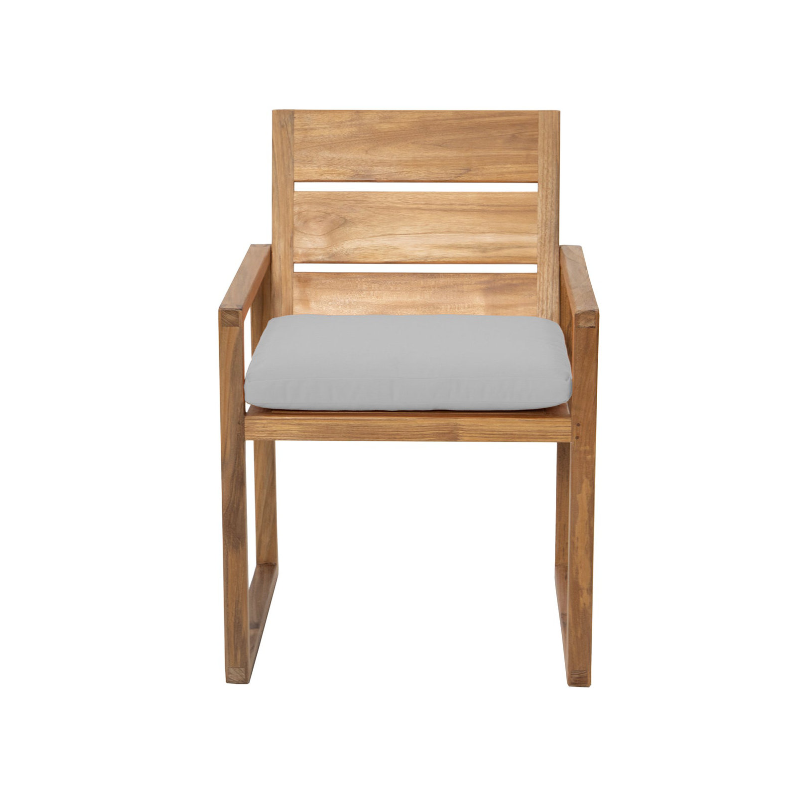 Uvita Teak Patio Dining Armchair with Cushion, Natural