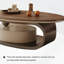 Luxury-Style Oval Solid Wood Coffee Table-1295675113