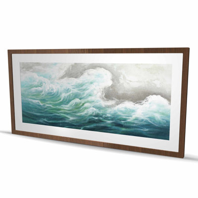 Seaside - Turquoise Waves, reproduction matte encadrée pour la décoration intérieure