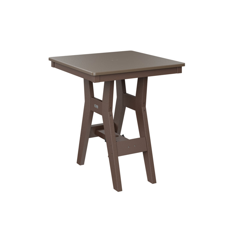 Berlin Gardens Harbor Bar Table, Hammered Top Bronze, 38.87" H x 28" W x 28" D, Chocolate Brown