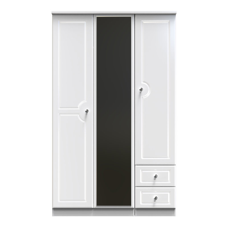 Conover Manufactured Wood Wardrobe, White Gloss/White