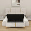 Upholstered Platform Bed With Hydraulic Storage System,Storage Ottoman With Metal Legs