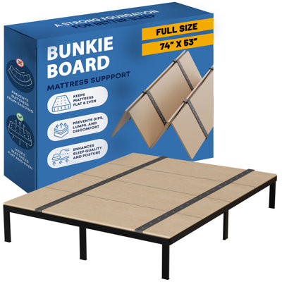 Folding Bunkie Board – Low-Profile 74″ X 53″ Mattress Support Platform For Daybeds, Bunk Beds, Futons & Metal/Wood Frames – Prevents Sagging, Easy To Install & Store.