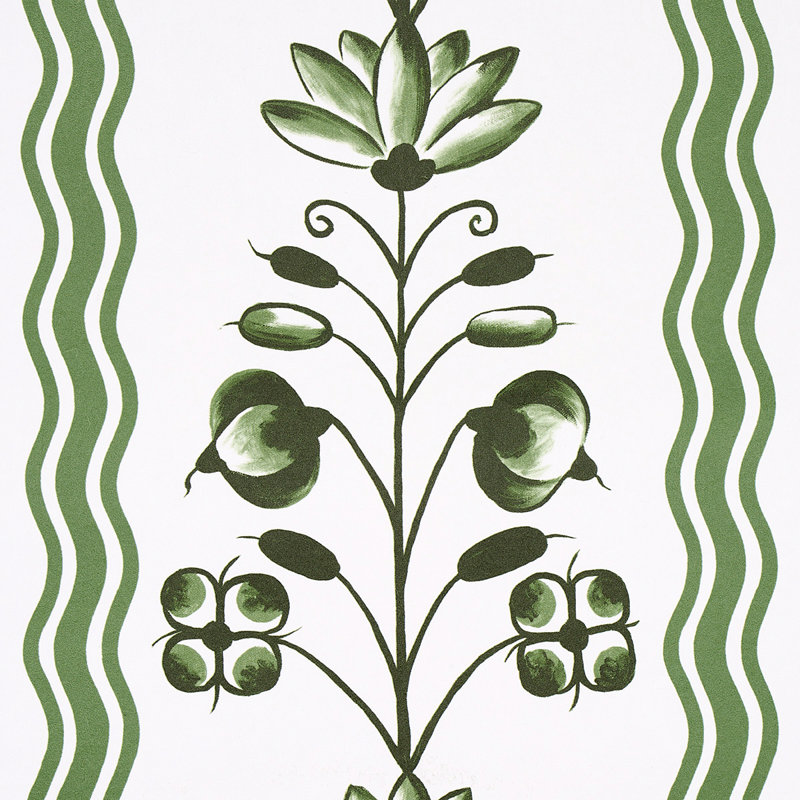 Papier peint Schumacher x Marie-Anne Oudejans, Vert