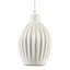 Curvy White Gloss Ceramic Pendant Lamp Shade With Line Rippled Body By 