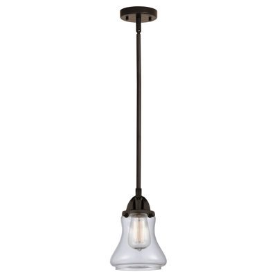 Nouveau 2 - Bellmont - 1 Light 6" Stem Hung Mini Pendant - LED Bulb - Oil Rubbed Bronze Finish - Clear Shade