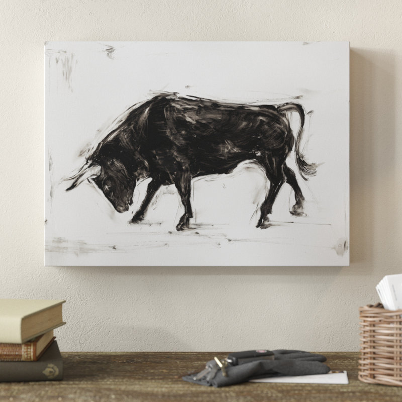 « toro i », peinture sur toile tendue, H 18 po x l 24 po x P 2 po