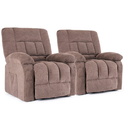 Alcina 39.3" Oversized Power Lift Assist Chair - Heated Massage Electric Recliner with Super Soft Padding & Storage Pockets, 2 Recliners