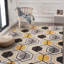 Tapis à poils longs à motif géométrique jaune / doré Rymann-24121561