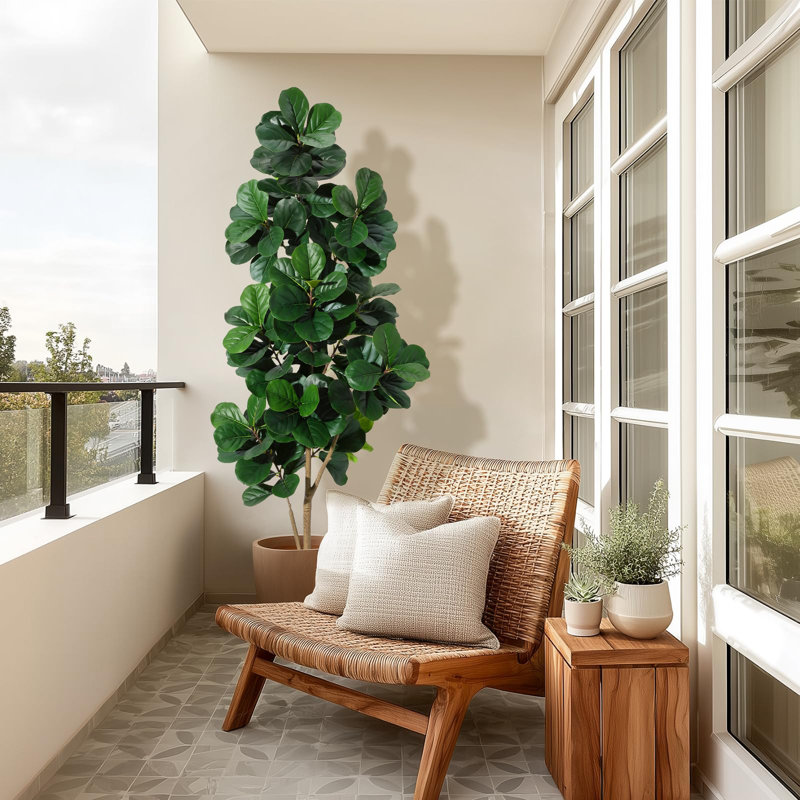 Ficus artificiel Lyrata avec pot de fleurs pour la décoration de salon de bureau à domicile