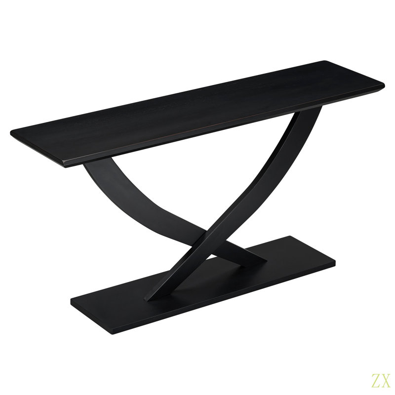 Mirod 57'' Modern  Console Table With Cross-Leg Design,Sturdy Construction And Ample Surface Space,Perfect For Living Room Or Bedroom