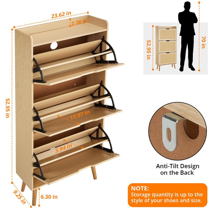 12 Pair Flip Down Shoe Storage
