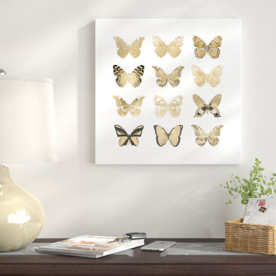 «Butterfly Study in Gold II», reproduction d'art sur toile