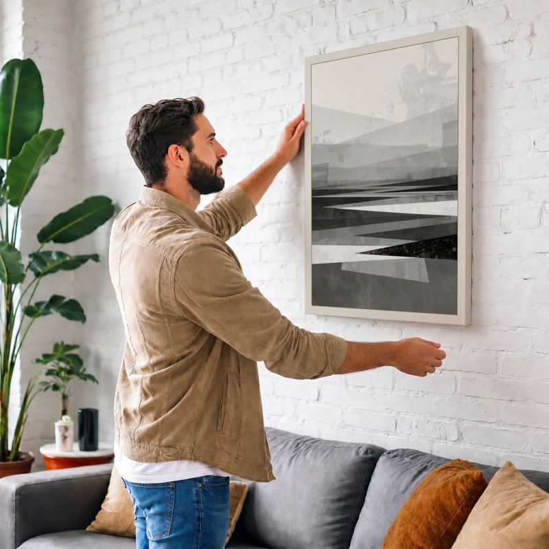 Horizons Divide Minimalist - Wrapped Canvas, 30x20 - 76.2 x 50.8 cm, Teal Border