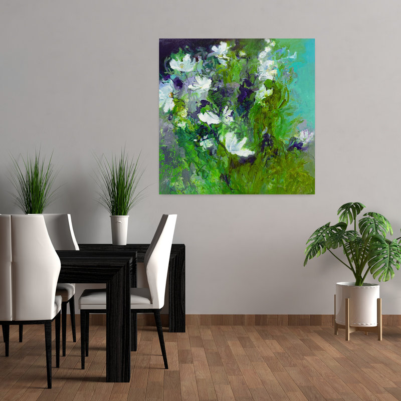 White Cosmos n ° 1, art lavande contemporain, H 36 po x l 36 po