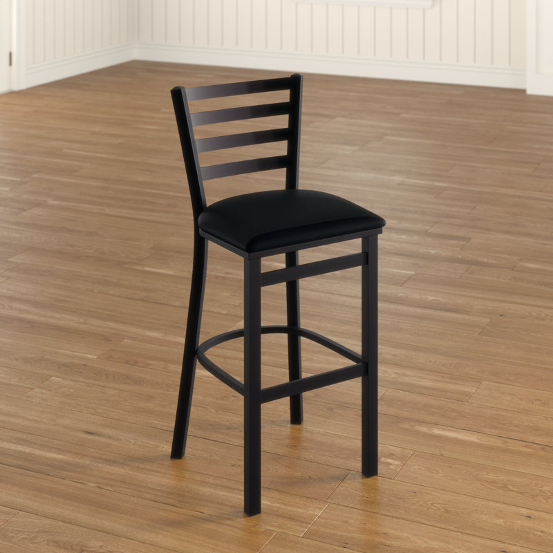 Tabouret de bar et de comptoir 400 Jackie 400, Vinyle - vinyle noir, Tabouret de comptoir (siège d'une hauteur de 25 p