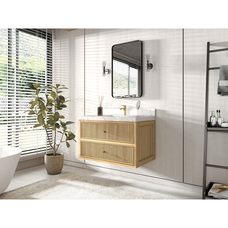 Meuble-lavabo simple 36 po avec plateau en quartz Vickky
